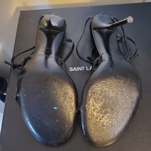 SAINT LAURENT CASSANDRA 100 PATENT SANDAL size 38.5 - Picture 5 of 15
